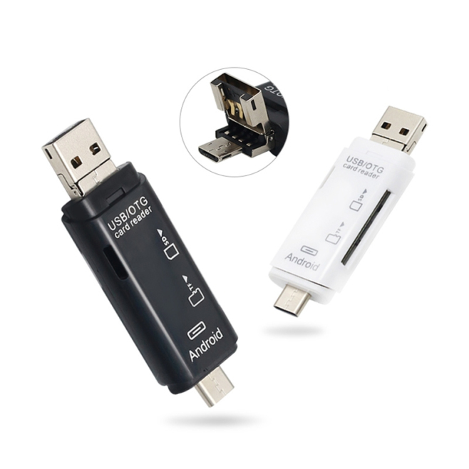 Lecteur De Cartes Mémoire 5 En 1 USB C Micro USB Pour Téléphones MacBook Et Ordinateurs Plug And Play Compact