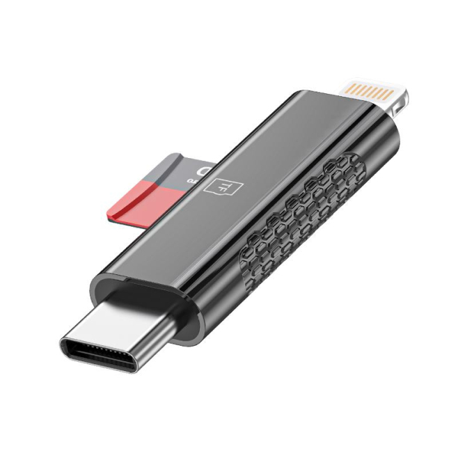 Lecteur De Cartes USB C Et 8 Broches Pour Cartes TF Micro SD Compact En Alliage De Zinc - www.yonis-shop.com