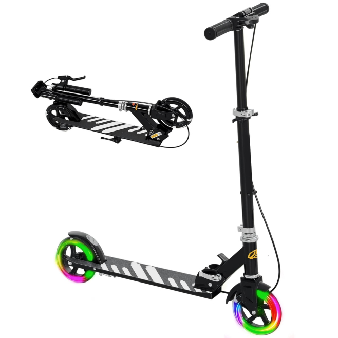 Trottinette Enfant Pliable Pour 3 À 8 Ans Roues LED Magnétiques Hauteur Réglable 73 À 89 cm Freinage Double - www.yonis-shop.com