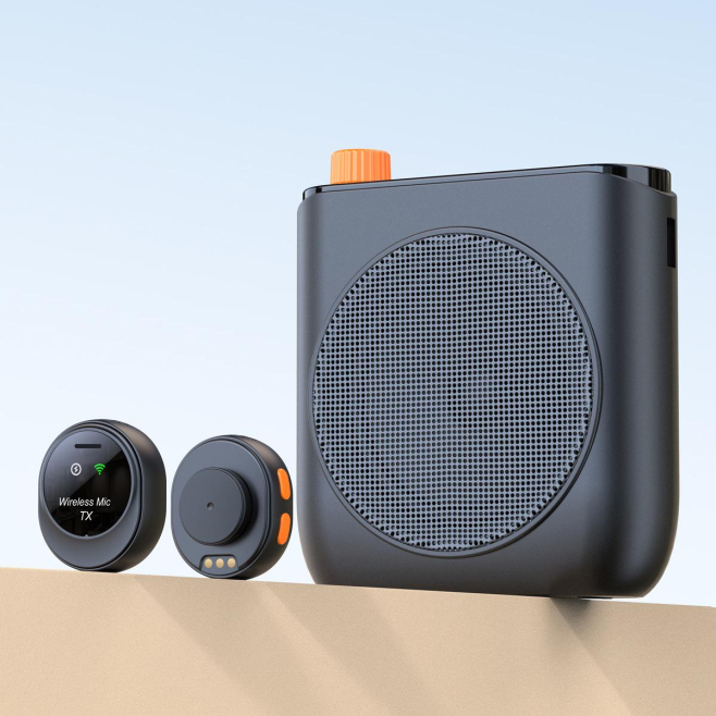 Amplificateur De Voix Portable Avec Micro-cravate Sans Fil Pour Enseignement Bluetooth 5.2 Autonomie 4 H Anti-larsen DSP - ww...