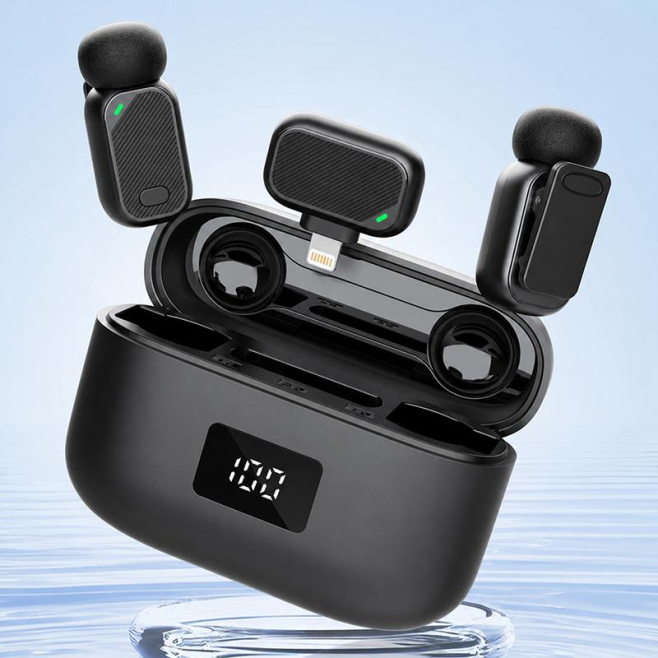 Mini 6 Wireless Lavalier Noise Reduction Microphone, Type:8 Pin(Black)