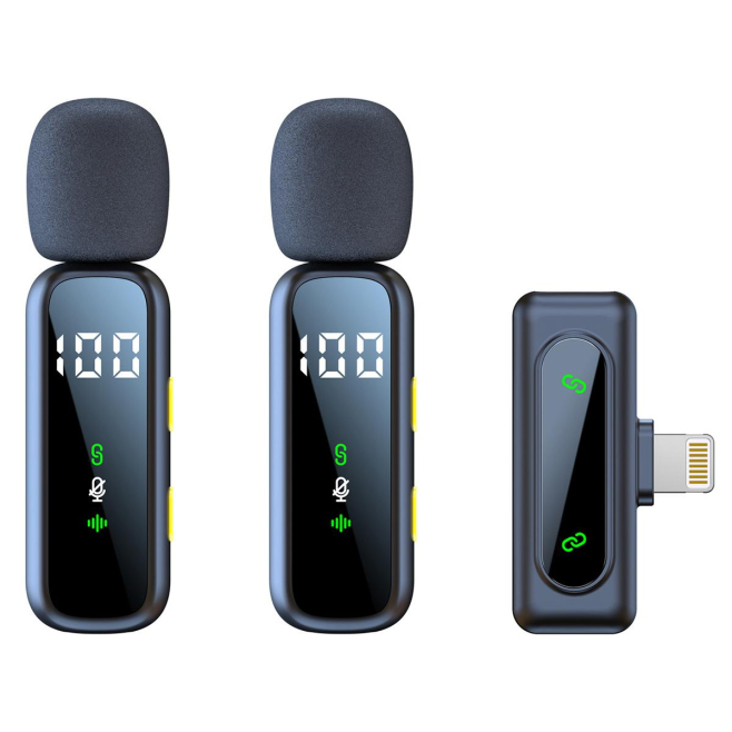 Microphone Cravate Sans Fil 2 En 1 Pour Streaming En Direct Réduction De Bruit DSP 64 dB 8 Broches - www.yonis-shop.com
