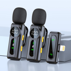 Microphone Cravate Sans Fil Pour Streaming Réduction De Bruit DSP ENC Fixation Magnétique Et À Pince Autonomie 8 Heures