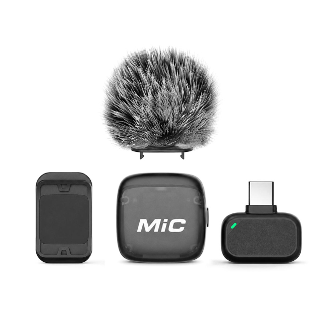 Mic 3 Portable Wireless Lavalier AI Noise Reduction Microphone, Type:1 in 1 Type-C Receiver(Black)