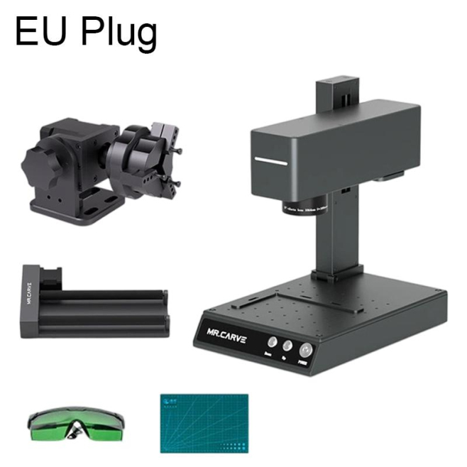Machine De Marquage Laser Double Tête Pour Métal Et Bois Avec Axe Rotatif 1064 Nm Et 455 Nm