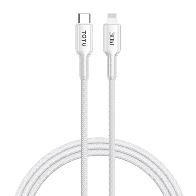 Câble USB-C Vers 8 Broches Pour Recharge Et Transfert De Données 30 W Tressé 1,2 m 480 Mbps