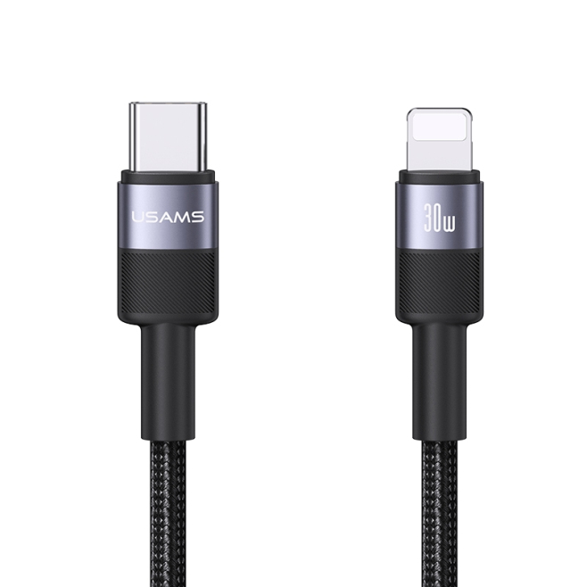 Câble USB C Vers 8 Pin Pour Charge Et Transfert De Données 30 W 480 Mbps 1,2 m En TPE Et Aluminium
