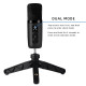 Microphone À Condensateur USB Cardioïde 192 kHz 24 Bits Avec Trépied Filtre Antipop Et Éclairage RGB