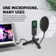 Microphone À Condensateur USB Cardioïde 192 kHz 24 Bits Avec Trépied Filtre Antipop Et Éclairage RGB