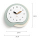 Horloge Murale Décorative En Bois Silencieuse Design Irrégulier Beige Bleu 38 x 35 cm Chiffres Gravé