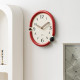 Horloge Murale Ovale Décorative Silencieuse Quartz Design 3D Aiguilles Bois De Noyer Pose Sans Perça