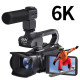 Caméscope Vidéo 6K Pour Filmer 64 MP Avec Écran Tactile 4 Pouces Zoom 18x Microphone Et Éclairage LE