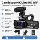 Caméscope Vidéo 6K Pour Filmer 64 MP Avec Écran Tactile 4 Pouces Zoom 18x Microphone Et Éclairage LED - www.yonis-shop.com