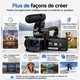Caméscope Vidéo 6K Pour Filmer 64 MP Avec Écran Tactile 4 Pouces Zoom 18x Microphone Et Éclairage LED - www.yonis-shop.com