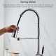 Robinet De Cuisine Cascade À Douchette Extractible Chaud Froid En Cuivre Rotation À 360° Revêtement 