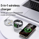 Chargeur Sans Fil 5 en 1 Pliable pour Téléphone Montre et Écouteurs avec Boîte de Rangement Intégrée et Sécurité Optimale - w...