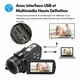 Caméscope Numérique 4K Écran Tactile IPS 3 Pouces Zoom Numérique 18X Vision Nocturne WiFi - www.yonis-shop.com