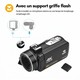 Caméscope Numérique 4K Écran Tactile IPS 3 Pouces Zoom Numérique 18X Vision Nocturne WiFi - www.yonis-shop.com