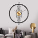 Horloge Murale Décorative Silencieuse En Métal Et Bois Pour Salon Chambre Et Bureau Taille 60cm Or