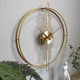 Horloge Murale Décorative Silencieuse En Métal Et Bois Pour Salon Chambre Et Bureau Taille 60cm Or