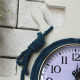 Horloge Murale Style Méditerranéen Bleu Et Blanc Décoration Salon Chambre Artisanat En Bois Unique Et Pratique - www.yonis-sh...
