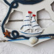 Horloge Murale Style Méditerranéen Bleu Et Blanc Décoration Salon Chambre Artisanat En Bois Unique Et Pratique - www.yonis-sh...