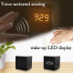 Réveil Moderne En Bois À LED Avec Affichage Multicolore Et Contrôle Vocal