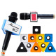Microphone Station Logo Portable Pratique Carré Noir Pour Interviews et Conférences