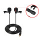 Microphone Lavalier Filaire Double Tête Pour Deux Personnes Live Téléphone Mobile K Song Microphone 