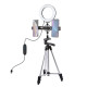 Kit Ring Light LED 16cm avec Trépied Réglable et Support Double Téléphone pour Vlogging et Diffusion en Direct - www.yonis-sh...