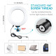 Kit Ring Light LED 16cm avec Trépied Réglable et Support Double Téléphone pour Vlogging et Diffusion en Direct - www.yonis-sh...