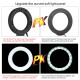 Kit Ring Light LED 16cm avec Trépied Réglable et Support Double Téléphone pour Vlogging et Diffusion en Direct - www.yonis-sh...