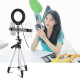 Kit Ring Light LED 16cm avec Trépied Réglable et Support Double Téléphone pour Vlogging et Diffusion en Direct - www.yonis-sh...