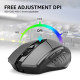 Souris Gaming Sans Fil Ergonomique 6 Boutons 1000/1200/1600 DPI Noir Bluetooth 4.0 et 5.0
