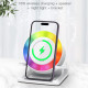 Enceinte Bluetooth 4 En 1 Multifonction Charge Sans Fil 15W Et Lumière LED Ambiance