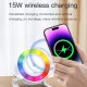 Enceinte Bluetooth 4 En 1 Multifonction Charge Sans Fil 15W Et Lumière LED Ambiance