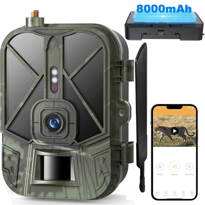 Caméra de Chasse 4G 4K 120MP Vision Nocturne Infrarouge Invisible 940nm Batterie Lithium Détecteur Mouvement Étanche IP65 - w...