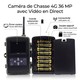 Caméra de Chasse 4G 4K 36MP Streaming Vidéo Direct Vision Nocturne Infrarouge Invisible Détecteur Grand Angle 120° Étanche - ...