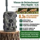Caméra de Chasse 4G 2K 36MP Batterie Lithium Longue Autonomie Streaming Vidéo Direct Vision Nocturne Infrarouge Invisible IP6...
