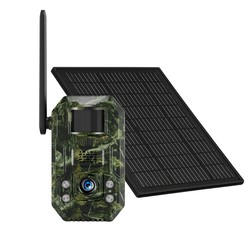 Caméra de Chasse 4G Solaire 2K Vision Nocturne Invisible 940nm Détection PIR Batterie 9000mAh Étanche IP66