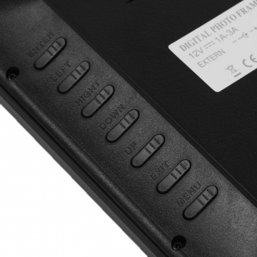Cadre Photo Numérique 12 Pouces - Écran HD 1280x800 - Capteur De Mouvement - Lecteur SD/USB - Horloge Et Calendrier
