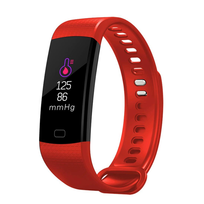 Bracelet connecté Android iOS Montre Bluetooth 4.0 0.96 Pouces IP67 Mode Sommeil Fréquence Cardiaque Rouge - www.yonis-shop.com