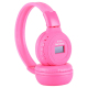 Casque Sans Fil MP3 Audio Stéréo Écran LCD Lecteur Carte Micro SD Fonction Radio FM rose - www.yonis-shop.com