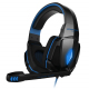 Casque Gamer PC Oreillettes Ordinateur USB 7.1 Surround Vibration Micro Rétractable LED Noir Bleu - www.yonis-shop.com