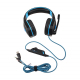 Casque Gamer PC Oreillettes Ordinateur USB 7.1 Surround Vibration Micro Rétractable LED Noir Bleu - www.yonis-shop.com