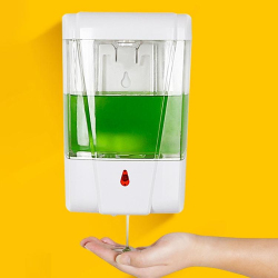 Distributeur Savon Liquide Automatique 700 ml Dosage Pr&eacute;cis Par Goutte Pr&eacute;vention Des Infections Blanc