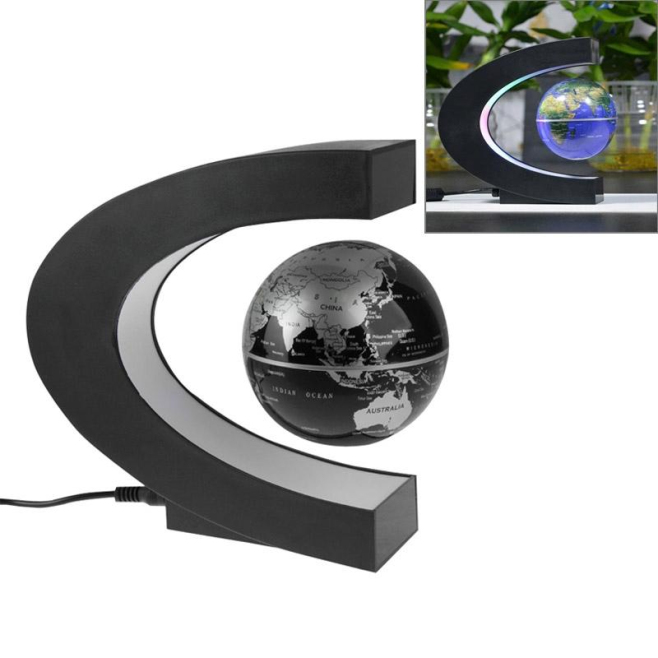 Globe Levitation Magnetique Décoration Futuriste LED Multicolores Gadget High-Tech 360 Degrés - www.yonis-shop.com
