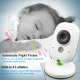 Babyphone Vidéo Sans Fil Écran LCD 2,4 Pouces Microphone Haut-Parleur Intégré Vision Nocturne Blanc - www.yonis-shop.com