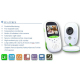 Babyphone Vidéo Sans Fil Écran LCD 2,4 Pouces Microphone Haut-Parleur Intégré Vision Nocturne Blanc - www.yonis-shop.com