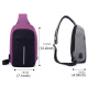 Sac à Dos USB Chargement Externe Etudiant Cartable Ecole Anti Vol Multi Fonctions Homme Femme Violet Noir - www.yonis-shop.com